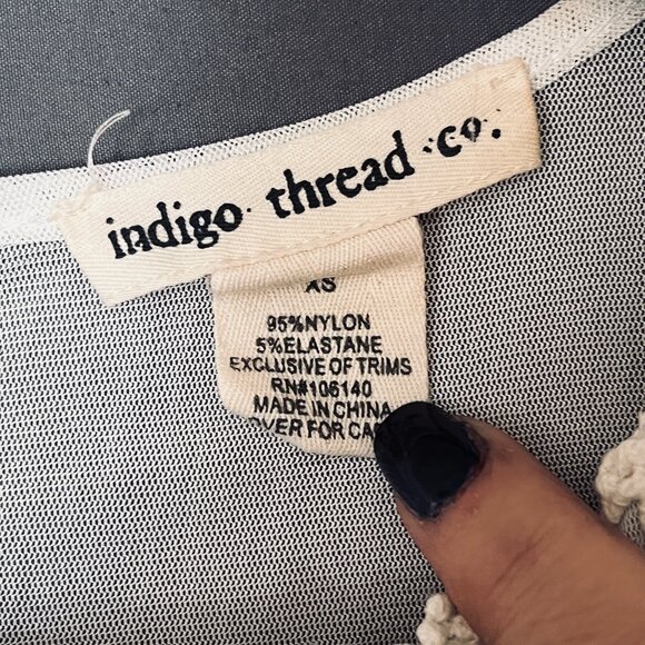 Indigo Thread Co White Embroidered Boho Tunic Tank XS - Picture 5 of 6